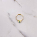 Anillo Solitario Redondo 1.7gr / T6 3/4 / Esmeralda 25 Qts Oro Amarillo (Joya) &