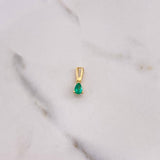 Dije Pera 0.7gr / 1.5cm / Esmeralda 61 Qts Oro Amarillo (Joya) &