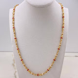 Cadena Rustica 37.55gr / 60cm / 3mm Cauchos Blancos Rojos Oro Amarillo $