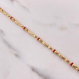 Cadena Rustica 37.55gr / 60cm / 3mm Cauchos Blancos Rojos Oro Amarillo $