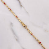 Cadena Rustica 37.55gr / 60cm / 3mm Cauchos Blancos Rojos Oro Amarillo $