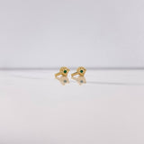 Topos Cruz Lisa 0.6gr / Circon Verde Oro Amarillo $