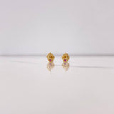 Topos Nota Musical 0.6gr / Circon Fucsia Oro Amarillo $