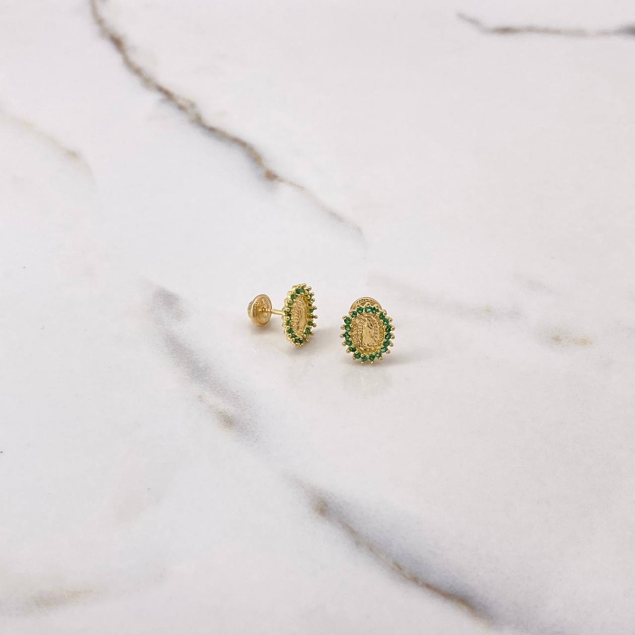 Topos Virgen de Guadalupe 1.45gr / Circones Verdes Oro Amarillo &