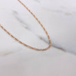 Cadena Figaro 1.4gr / 45cm / 2mm Oro Rosa +1 $