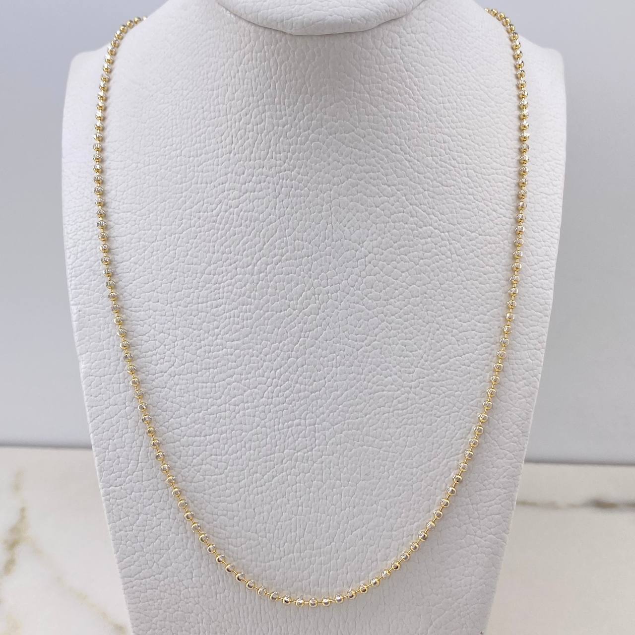 Cadena Militar 8.25gr / 60cm / 1.75mm Diamantado Luna Dos Oros Amarillo Blanco +3 $