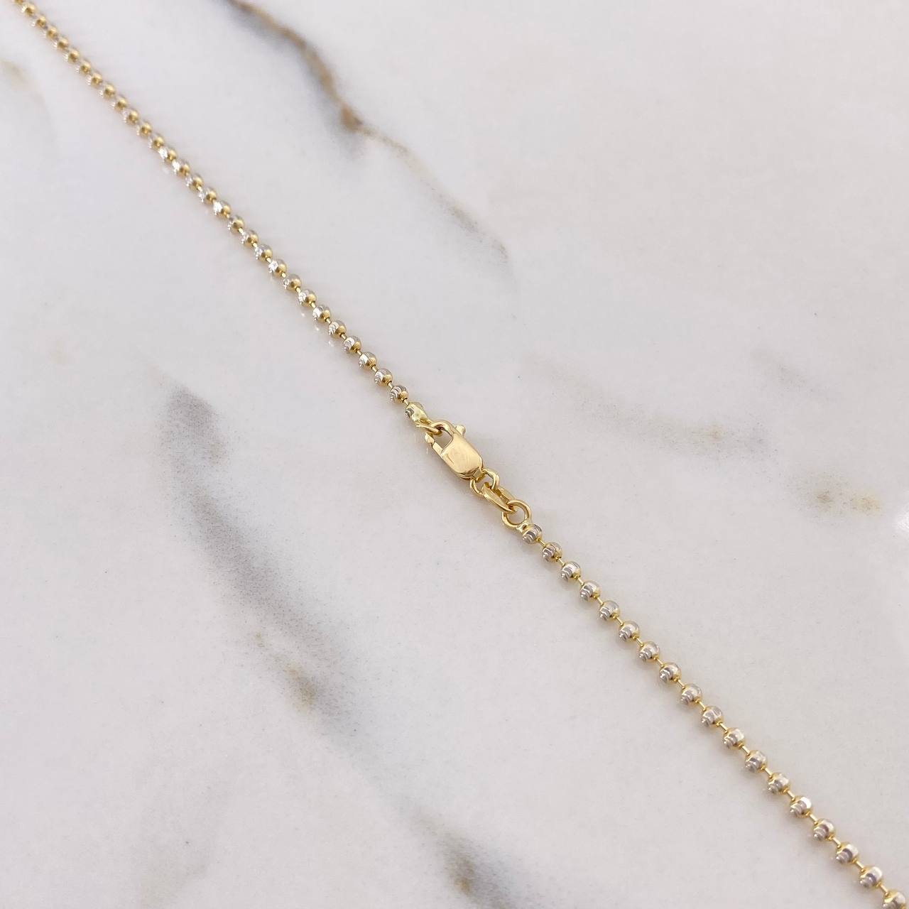 Cadena Militar 8.25gr / 60cm / 1.75mm Diamantado Luna Dos Oros Amarillo Blanco +3 $