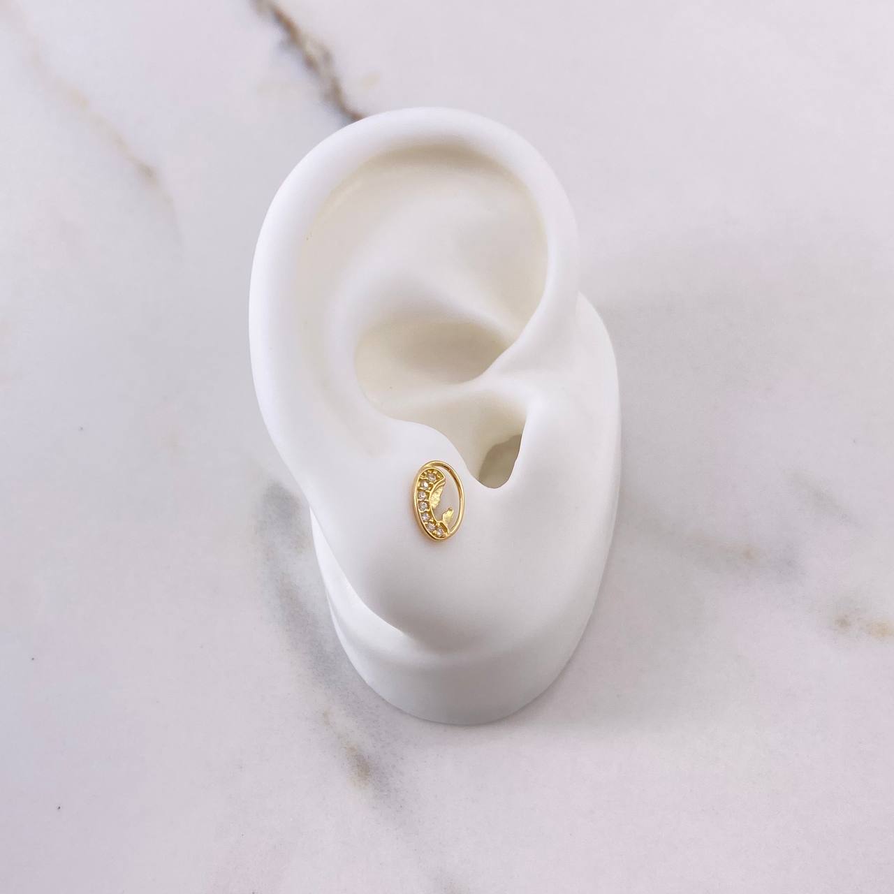 Topos Virgen María 0.75gr / Circones Blancos Oro Amarillo $