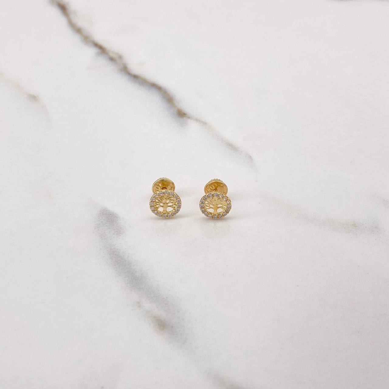 Topos Circulo Arbol 0.8gr / Circones Blancos Oro Amarillo $