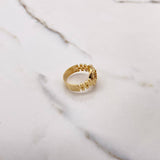 Anillo Corona RX 5.8gr / T7  / Circones Blancos Oro Amarillo &