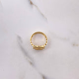 Anillo Corona RX 5.8gr / T7  / Circones Blancos Oro Amarillo &