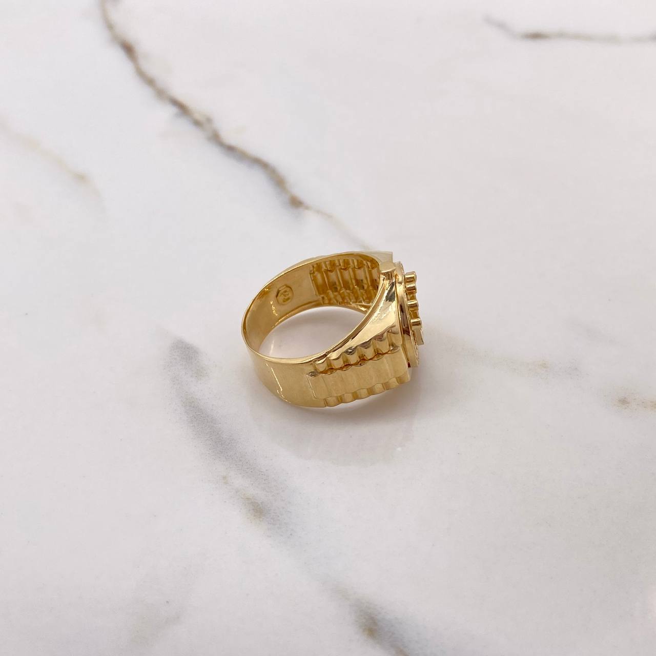 Anillo Correa Corona RX 10gr / T11 1/2 / Circones Blancos Oro Amarillo &