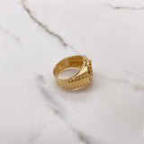 Anillo Correa Corona RX 10gr / T11 1/2 / Circones Blancos Oro Amarillo &
