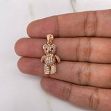 Dije Oso Articulado Bufanda 4.5gr / 3cm / Circones Blancos Negros Oro Rosa &