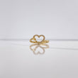 Anillo Corazon Abierto 2.05gr / T6 1/2 / Circones Blancos Oro Amarillo &