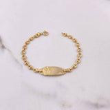 Pulso Bebé GC 2gr / 14cm / 9mm Placa Ovalada Divino Niño Oro Amarillo $
