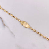 Pulso Bebé GC 2gr / 14cm / 9mm Placa Ovalada Divino Niño Oro Amarillo $