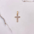 Dije Cruz 2.3gr / 3.3cm / Circones Blancos Dos Oros Amarillo Blanco $