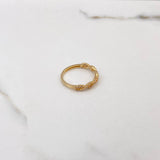 Anillo Ojos 2gr / T6 3/4 / Solitario Circones Blancos Oro Amarillo $