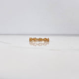 Anillo Ojos 2gr / T6 3/4 / Solitario Circones Blancos Oro Amarillo $