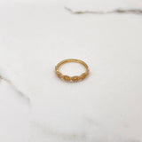 Anillo Ojos 2gr / T6 3/4 / Solitario Circones Blancos Oro Amarillo $