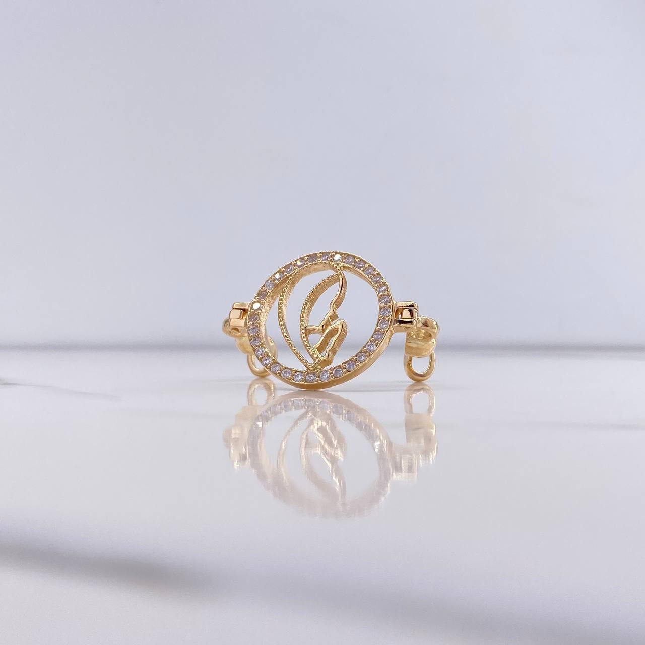 Herraje Virgen María 14gr / 6cm / Circones Blancos Oro Amarillo $