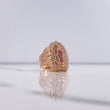 Anillo Virgen Guadalupe 11.95gr / T11 3/4 / Circones Blancos Verdes Fucsias Oro Rosa $