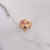 Anillo Elefante 8.15gr / T7 3/4 / Circones Blancos Verdes Fucsias Negros Oro Rosa $
