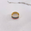 Anillo Tres Lineas Churumbela 5.3gr / T7 1/2 / Circones Fucsias Verdes Azules Oro Amarillo $