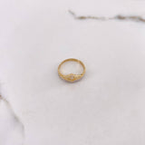 Anillo Corona Corazon  2.55gr / T6 1/2 / Circones Blancos Dos Oros Amarillo Blanco $