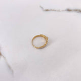 Anillo Corona Corazon  2.55gr / T6 1/2 / Circones Blancos Dos Oros Amarillo Blanco $