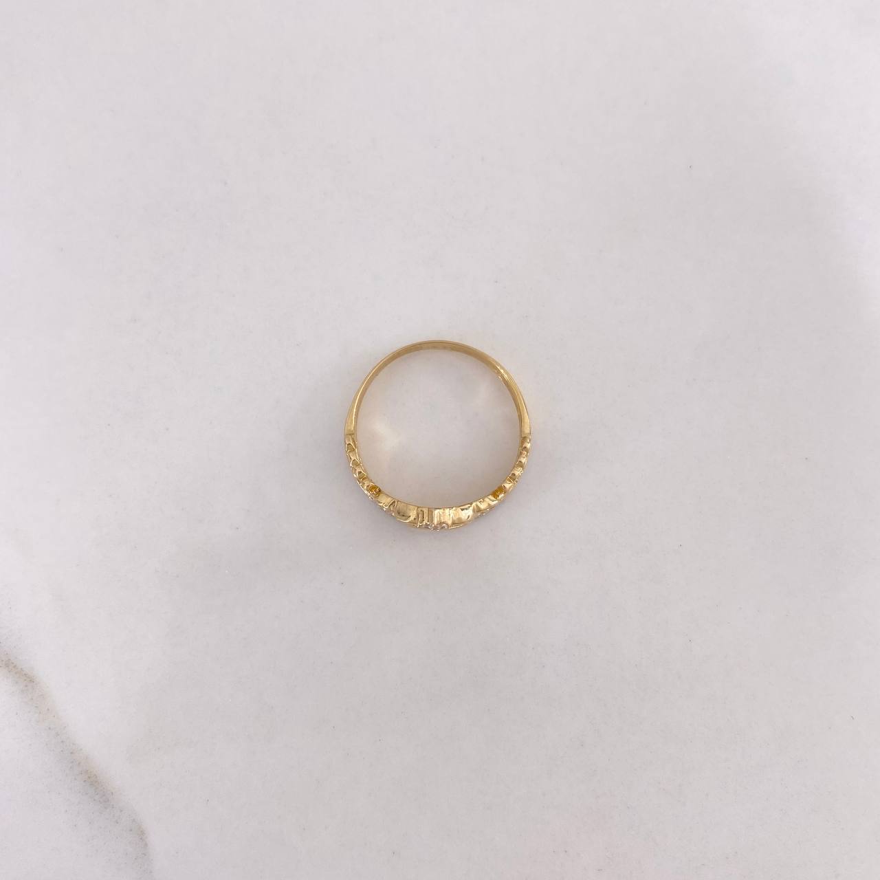 Anillo Corona Corazon  2.55gr / T6 1/2 / Circones Blancos Dos Oros Amarillo Blanco $
