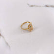 Anillo Oso 3.65gr / T7 1/2 / Circones Blancos Verdes Oro Amarillo $