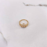 Anillo Corona Real 3.05gr / T5 1/4 / Circones Blancos Dos Oros Amarillo Blanco $