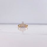 Anillo Corona Real 3.05gr / T5 1/4 / Circones Blancos Dos Oros Amarillo Blanco $