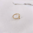Anillo Cruz  1.5gr / T7 / Circones Blancos Oro Amarillo $