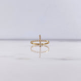Anillo Cruz  1.5gr / T7 / Circones Blancos Oro Amarillo $