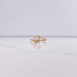 Anillo Solitario Espiral 1.8gr / T5 3/4 / Circon Blanco Oro Amarillo $