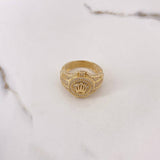 Anillo Correa Corona 12gr / T10 1/4 / Circones Blancos Oro Amarillo $