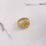 Anillo Correa Corona 12gr / T10 1/4 / Circones Blancos Oro Amarillo $