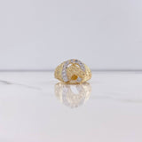 Anillo Herradura Caballo 6.05gr / T8 3/4 / Circones Blancos Dos Oros Amarillo Blanco $
