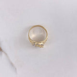 Anillo Herradura Caballo 6.05gr / T8 3/4 / Circones Blancos Dos Oros Amarillo Blanco $
