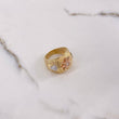 Anillo Estrella Medusa 13.9gr / T11 1/2 / Circones Blancos Tres Oros $