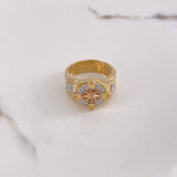 Anillo Brujula 11gr / T10 3/4 / Circones Blancos Tres Oros $
