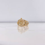 Anillo Corona RX 5.75gr / T7 1/4 / Circones Blancos Oro Amarillo $