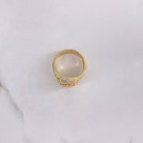 Anillo Corona RX 10gr / T9 1/4 / Triangulos Circones Blancos Oro Amarillo $