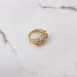Anillo Bolas De Fuego 9.3gr / T9 1/2 / Circones Blancos Tres Oros $