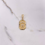 Dije Placa Corona RX 8.6gr / 4cm / Circones Blancos Oro Amarillo $