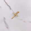 Dije Cruz Clavos 3.25gr / 4cm / Circones Blancos Oro Amarillo $