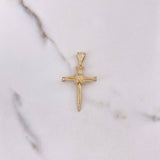 Dije Cruz Clavos 3.25gr / 4cm / Circones Blancos Oro Amarillo $